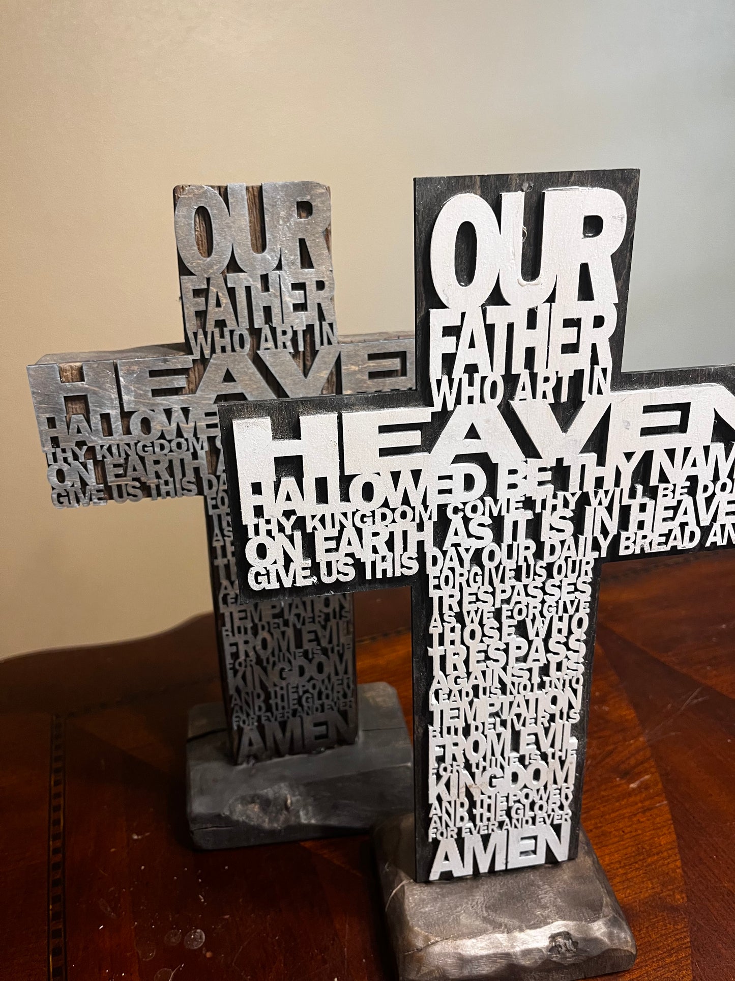 The Lords Prayer Tabletop Cross