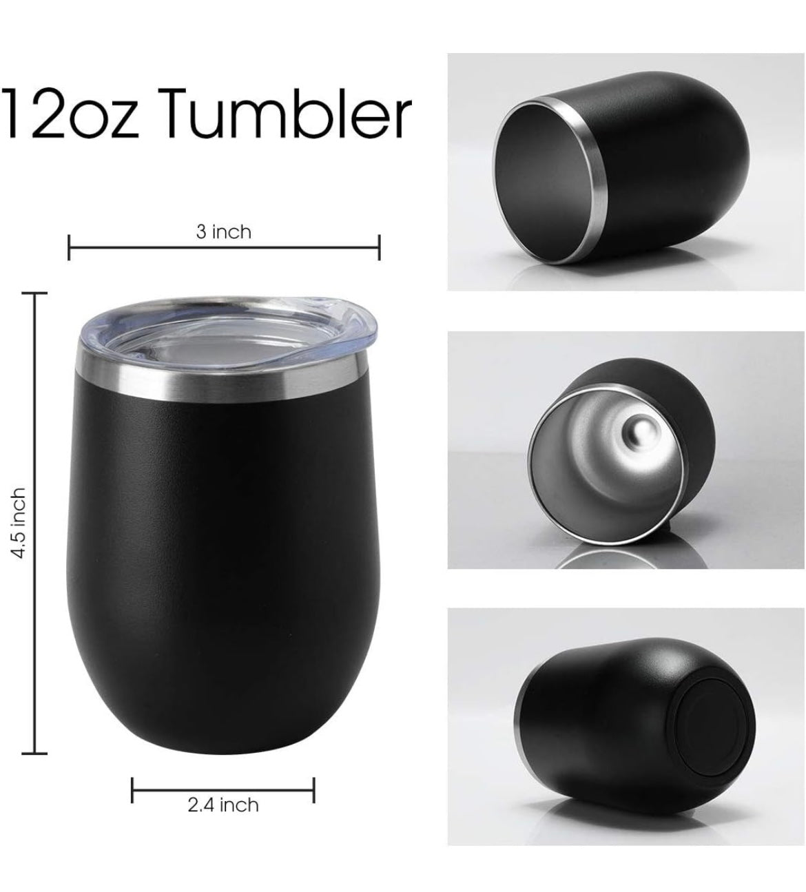 Wine Tumbler, 12 oz, Customizable