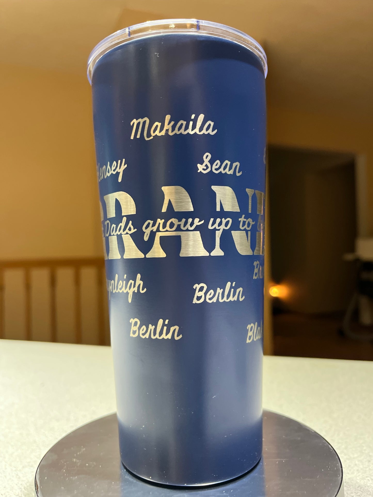 Best dads grow up to be grandpas tumbler, personalized, double insulated tumbler with sliding lid and straw