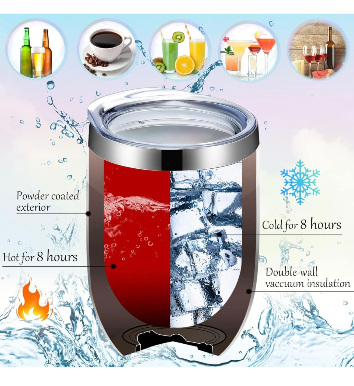 Wine Tumbler, 12 oz, Customizable