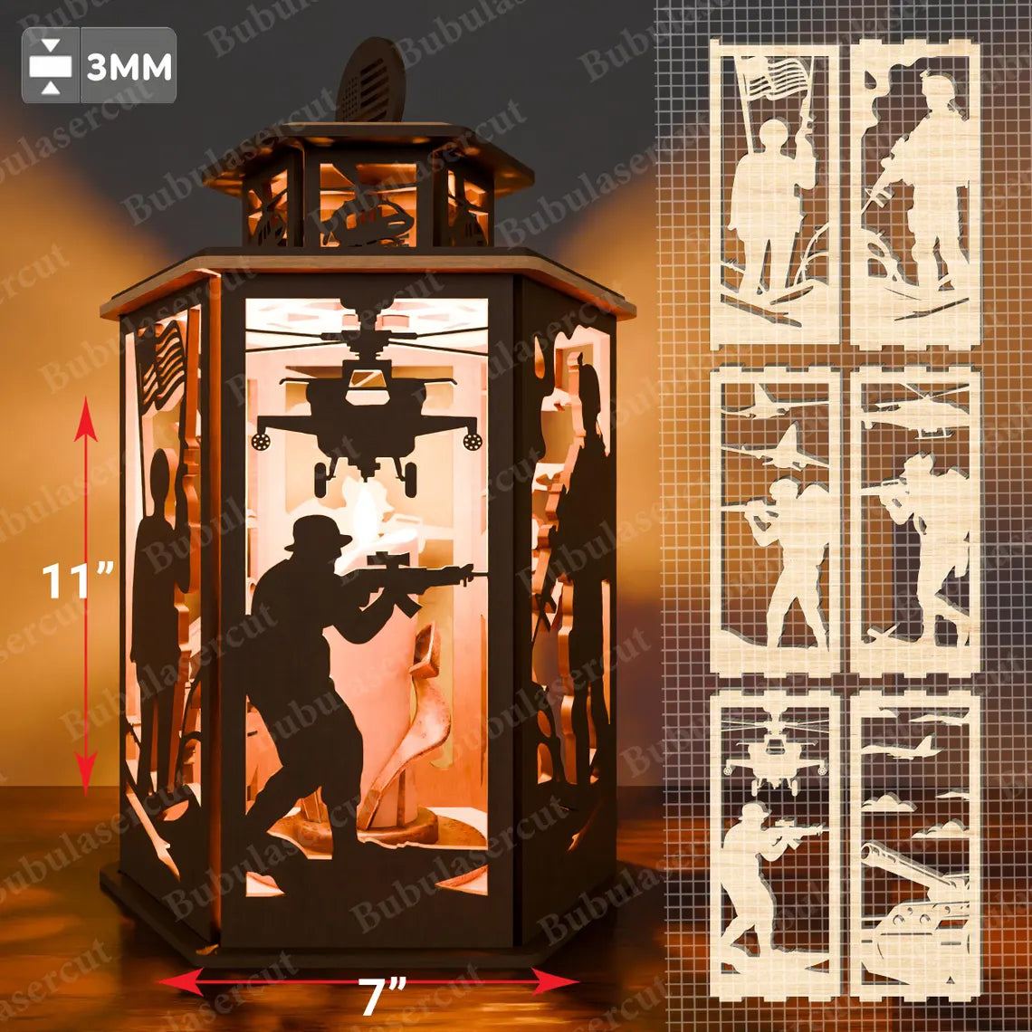 U.S. Soldier Candle Holder / Lamp Light