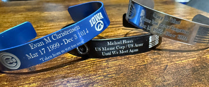 Memorial Bracelet, Military, KIA, Law Enforcement, First Responders, End of Watch, Til Valhalla, Loved One, USMC, Army, Navy, Air Force, Coast Guard