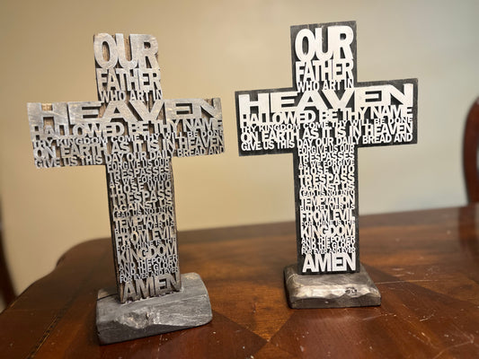 The Lords Prayer Tabletop Cross