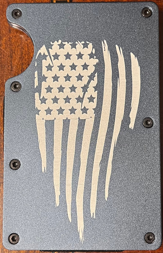 Distress US Flag Credit Card Wallet