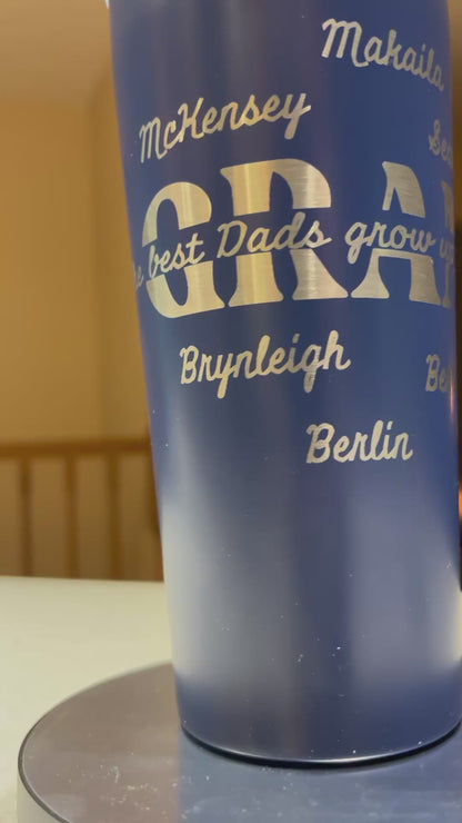 Best dads grow up to be grandpas tumbler, personalized, double insulated tumbler with sliding lid and straw